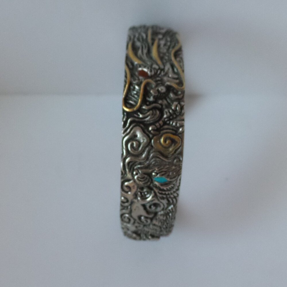 Buddha Power Sterling Silver cuff bracelet - Picture 7 of 15